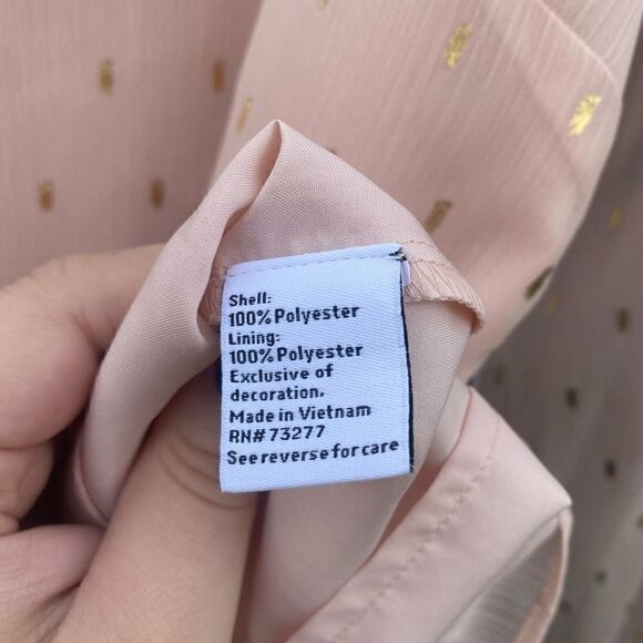 Nine West Pink Gold Speck Chiffon Blouse NWT | S - Picture 4 of 5